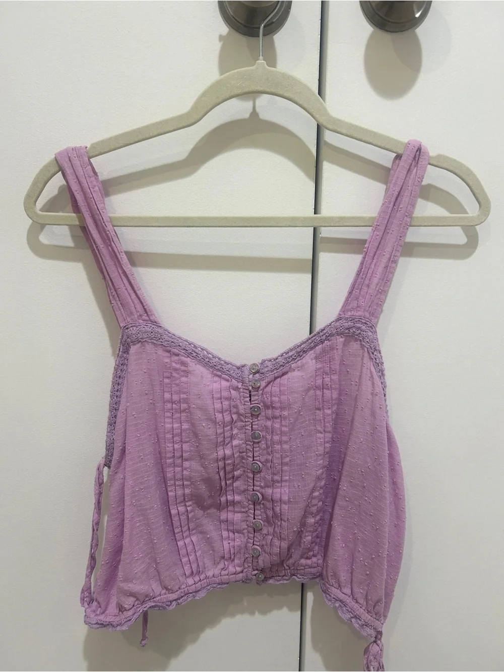 Free People Lavender Textured Cropped Tank